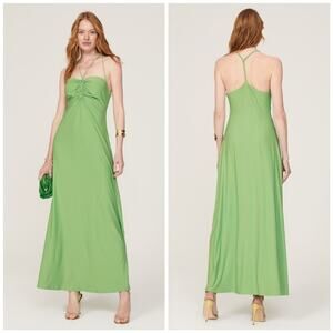 One33 Social Women's Dress Green Halter Neck Braided Maxi Boho Summer Size 6